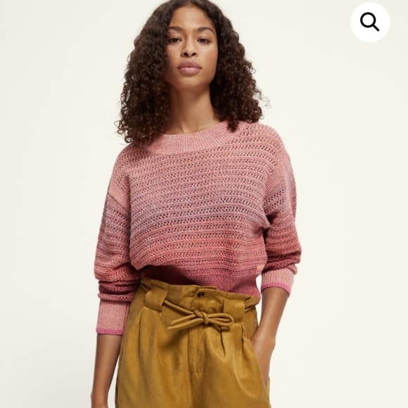 Scotch & Soda Degrade Multi-Color Pullover-Pink Punch Melange Size M - Picture 2 of 16